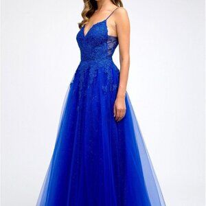 V-Neck Spaghetti Strap A-Line Dress JT234